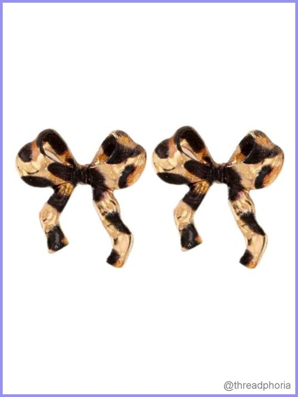Leopard Print Bow Stud Earrings Hypoallergenic Women Jewelry